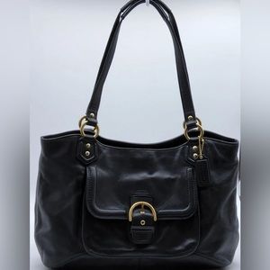 Vintage coach Campbell Belle black leather purse handbag shoulder bag